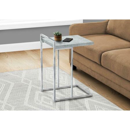 DAPHNES DINNETTE 25 in. Accent Table, Grey Cement - Chrome Metal DA3067099